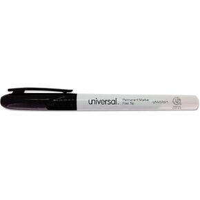 Universal UNV07071 Fine Bullet Tip Pen-Style Permanent Marker - Black (1 Dozen)