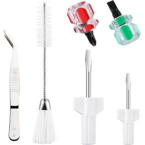 6 Pcs Sewing Machine Cleaning Kit Set with Sewing Tweezers for Thread Double Headed Machine Cleaning Brushes 4 Packs Mini Portable Flathead Cross Head Screwdrivers for Sewing Machine Accessories