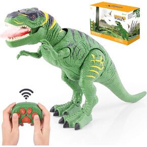 Remote Control Dinosaur Toys for Kids 3-5, Dinosaur Kid Toy 5-7 RC Walking Dinosaur Robot with LED Light Up & Roaring T rex Projection & Spray Electronic Dinosaur Toys Gift for Boys Girls