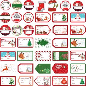 500pcs Christmas Wrap Tags Gift Tag Stickers, Gift Name Tags Stickers for Christmas Presents, to from Christmas Labels – Santa, Deer, Xmas Tree, Merry Christmas Self Adhesive Gift Labels Stickers