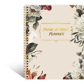 End of Life Planner - Affairs and Last Wishes Organizer Planner Notebook for Beneficiary Info, Will Preparation, Last Wishes, Funeral Planning in Case of Death Organizer - Peace of Mind（Beige Flower ）