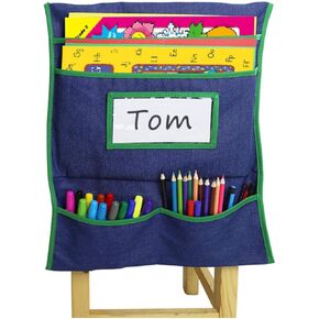 IYwish Chairback Buddy Pockets Chart Chair Storage for Classroom Chairs Kids School School Supplies Storage Storage Organizer Chairs Caddy Bag Card-tag tag stage Daycare Storage