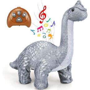 TOY Life Remote Control Dinosaur Toys for Kids 3 4 5 6 7+, Electronic Walking Dinosaur Toys, Brontosaurus Plush Dinosaur Toys, Dinosaur Stuffed Animal Toy, RC Dinosaur, Dinosaur Gift for Kid Boy Girl