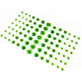 Elandy 1Sheet(91PCS) 4 Different Sizes Self-Adhesive Craft Jewels Flatback Rhinestone Crystal Gems Stickers for Crafts Body Eyes Nail Makeup Festival Carnival (Green)