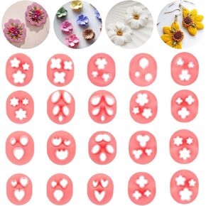 20Pcs Polymer Clay Cutters, Mini Earring Making Kit, 20 Shapes - Floral, Leaf, Butterfly, Heart Polymer Clay Molds for Jewelry Making