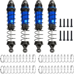 RC Shock Absorber Set, Aluminum Front Rear Universal Shock Absorber Oil Damper for Losi 1/18 Mini LMT 4X4 Brushed Monster Truck RTR Upgrade Parts (Silver)