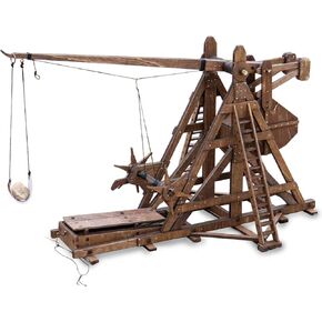The Mini Counterweight Trebuchet Europe Medieval Siege Equipment Chariot Catapult Weapons DIY 3D Wooden Puzzles Model Kits for Adults STEM Projects Tabletop Toy