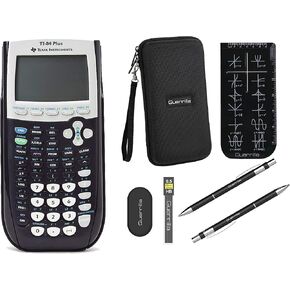 Texas Instruments TI-84 Plus Graphing Calculator + Guerrilla Zipper Case + Essential Graphing Calculator Accessory Kit (Black)