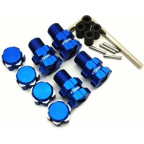 Splined Wheel Hex Hubs 17mm Widen 10mm for Traxxas 1/10 Maxx 8956 Aluminum Blue 4pcs