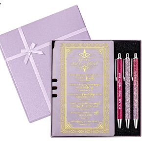 5 Pcs Easter Gift for Women Pastor Appreciation Gifts A6 Leather Journal and Pen Set Bible Notebook Pen with Box Easter Basket Stuffers for Church Sunday School Mothers Day(Green)
