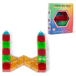 25 pcs Colorful Magnetic Tiles Building Blocks, STEM Magnetic Playset for Kids, Magnetic Building Tiles and Blocks for Creative Construction, Fun for Ages 3+
