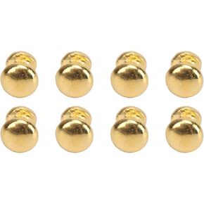 8Pcs 1:12 Scale Miniature Round Head Knobs, Metal Dollhouse Door Handle Knobs Furniture Knobs Accessories (Gold)