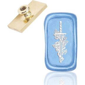 CRASPIRE Flower and Sword Wax Seal Stamp Head Replacement Vintage Sealing Wax Stamp Square Heads Only No Handle for Letter Envelopes Cards Invitations Wedding Halloween Xmas Christmas Easter Day