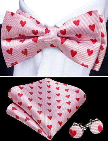 Barry.Wang Bow Ties for Men Paisley Floral Pre-tie Tuxedo Bowtie Set with Handkerchief Cufflinks Wedding Party in Kuwait