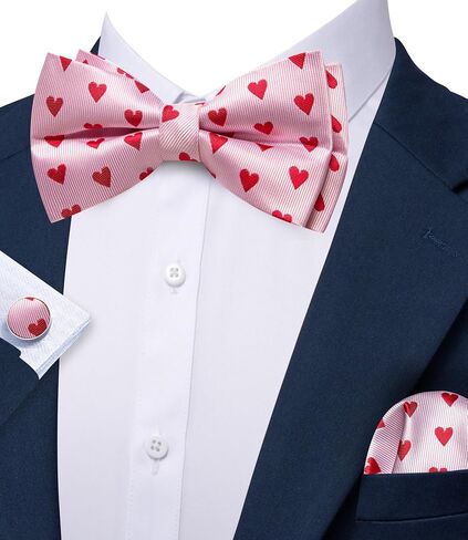 Barry.Wang Bow Ties for Men Paisley Floral Pre-tie Tuxedo Bowtie Set with Handkerchief Cufflinks Wedding Party in Kuwait