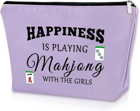 هدايا Mahjong for Women Funny Purple Makeup Bag Mahjong themper the Mahjong Lover Gifts for Mahjong Lucky Mahjong Gifts for Mom Sister Birthday Histricl Higds Pouch in Saudi Arabia