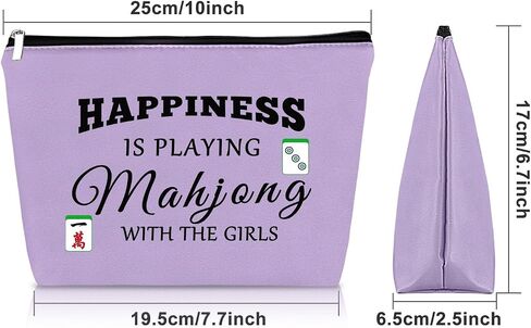 هدايا Mahjong for Women Funny Purple Makeup Bag Mahjong themper the Mahjong Lover Gifts for Mahjong Lucky Mahjong Gifts for Mom Sister Birthday Histricl Higds Pouch in Saudi Arabia