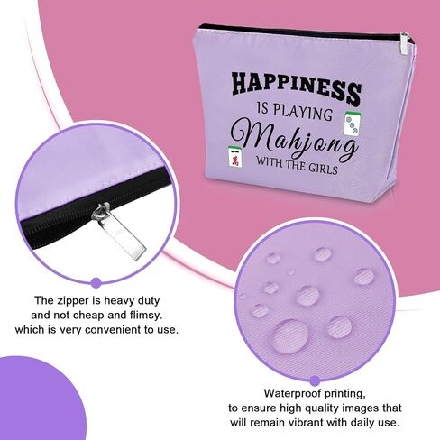 هدايا Mahjong for Women Funny Purple Makeup Bag Mahjong themper the Mahjong Lover Gifts for Mahjong Lucky Mahjong Gifts for Mom Sister Birthday Histricl Higds Pouch in Saudi Arabia
