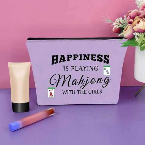 هدايا Mahjong for Women Funny Purple Makeup Bag Mahjong themper the Mahjong Lover Gifts for Mahjong Lucky Mahjong Gifts for Mom Sister Birthday Histricl Higds Pouch in Saudi Arabia