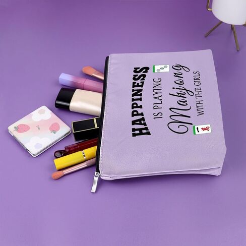هدايا Mahjong for Women Funny Purple Makeup Bag Mahjong themper the Mahjong Lover Gifts for Mahjong Lucky Mahjong Gifts for Mom Sister Birthday Histricl Higds Pouch in Saudi Arabia