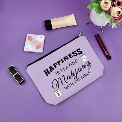 هدايا Mahjong for Women Funny Purple Makeup Bag Mahjong themper the Mahjong Lover Gifts for Mahjong Lucky Mahjong Gifts for Mom Sister Birthday Histricl Higds Pouch in Saudi Arabia