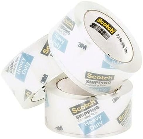 Heavy Duty Packaging Tape, 1.88" x 38.2 yd (3-Count) Clear Bundle with Paper Scissor, Designed for Packing, Shipping and Mailing(3850S-3) [Pack of 3] in Kuwait