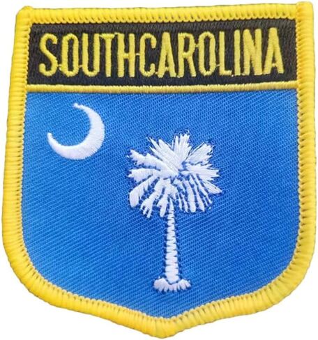 1 PCS Peltate South Carolina Flag Patches Iron On or Sew On Embroidered Tactical Military National South Carolina Patch (South Carolina) in Kuwait