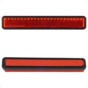 عاكسات حمراء للدراجات النارية من Evermotor لاصقة، عاكس ذاتي اللصق للدراجة مستطيلة مقاس 4.25 بوصة لعمود صندوق البريد، رف ATV، قارب صندوق الذيل، سياج (قطعتان) in Kuwait