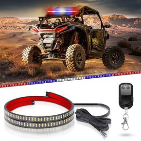 xridonsen 30 بوصة شريط إضاءة مطاردة 180 LED RC أضواء ستروب للطوارئ مع الفرامل عكس إشارة الانعطاف الخلفية شريط أضواء خلفية لـ UTV ATV Polaris RZR Can-am Yamaha جنبًا إلى جنب على الطرق الوعرة عربة الجولف (RBWBR)