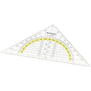 Westcott Set Square, Plastic, 14 cm, Transparent, Other Styles Available 1 Items 14 cm/mit Griff