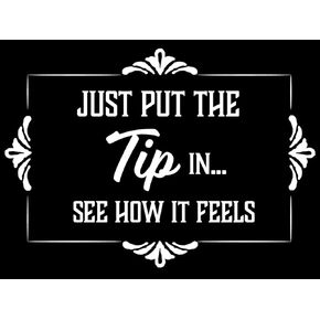 Just Put The Tip in ... See How It Feels - Tip Cash Tipping Jar - 3x4 All Weather Vinyl Decal Sticker