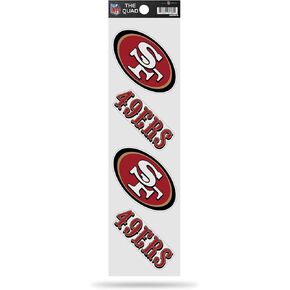 Rico Industries NFL Football San Francisco 49ers 3" x 12" Quad Decal - (4) Decals,White