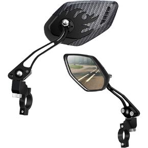 Bike Mirrors [Upgraded Version] Two PCS HD,Blast-Resistant, Glass Lens Bar End Mountain Bicycle Mirror Adjustable Bike Glass Mirror Rotatable Safe Rearview