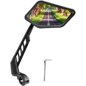 CLHMILY&Z Stainless Steel Lens Handlebar Bike Mirror Wider Angle Rotatable E-Bike Mountain Bike Mirror,Universal Rearview Mirrors,Safe Rearview Mirror, Bicycle Mirror, Cycle Mirror, Left