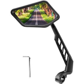 CLHMILY&Z Stainless Steel Lens Handlebar Bike Mirror Wider Angle Rotatable E-Bike Mountain Bike Mirror,Universal Rearview Mirrors,Safe Rearview Mirror, Bicycle Mirror, Cycle Mirror, Left