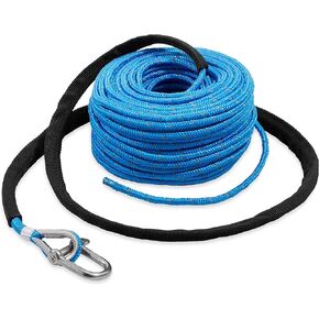 Camco Trac Outdoor 100ft Anchor Rope | Features an 800 lb. Break Strength | Includes a Stainless Steel Anchor Shackle (69080)