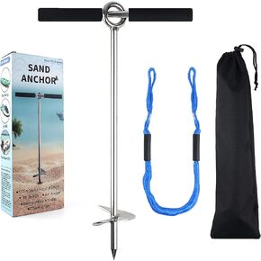 Sand Anchor for Boat, Beach Anchor Boat Sand Anchor with Bungee Dock Line to Hold Watercraft Secure, Jet Skis,Kayak ect.Apply to The Sandbar Anchor or Shallow Water Anchor(2 Material 3 Size)