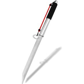 Slide Anchor,39in Slide Anchor Shore Spike Large, Sand Spike Boat Anchor with Slide Hammer & Rubber-Coated Handle,for Boats Pontoon Kayak,up to 36', for Shallow Water Shore, Sandbar