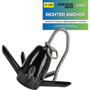Vinyl Coated Richter Anchor, Spike Anchor for Boats, Offers High Performance in Diverse Lakebeds and River Bottoms - Effective in Sand, Rocks, Mud, Weeds, Currents