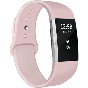 أحزمة متوافقة مع Fitbit Charge 2، أحزمة بديلة من السيليكون الناعم وأساور معصم رياضية قابلة للتعديل ملحقات حزام لـ Fitbit Charge 2، للنساء والرجال، مقاس كبير صغير
