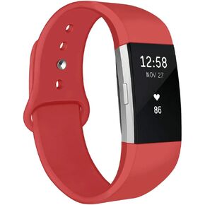 أحزمة متوافقة مع Fitbit Charge 2، أحزمة بديلة من السيليكون الناعم وأساور معصم رياضية قابلة للتعديل ملحقات حزام لـ Fitbit Charge 2، للنساء والرجال، مقاس كبير صغير in Kuwait