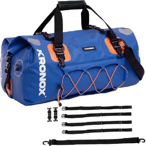 KRONOX Waterproof Duffel Bag for Men & Women - Large Motorcycle Duffle Bag - Heavy Duty & Reflective - Large Dry Bag for Boating, ideal for Boat Gear