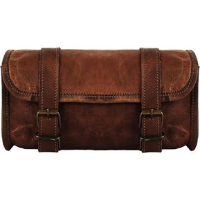 Saddle Bag Real Vintage Leather 2 Side Bag & 1 Tool Pouch || Motorcycle Swing Arm Panniers (Black)