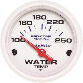 AutoMeter Gauge, Water Temp, 2 1/16", 100-250ºf, Electric, Marine White (200762)