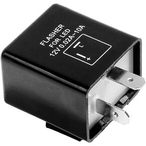 Augeny 2-Pin Electronic Turn Signal Flasher Relay, 12V Adjustable LED Turn Signal Flasher Relay, Universal LED Turn Signal Indicator Flasher Relay for Most Cars, Motorcycles