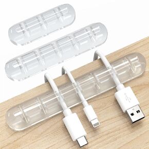 INCHOR Cord Organizer, Clear Cable Organizer Cord Holder, Wire Organizer USB Cable Management Cord Keeper, 3 Packs Cable Clips for Car Home and Office (7, 5, 3 Slots) in Kuwait
