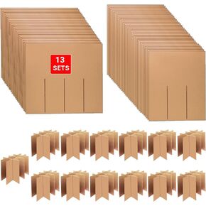 13 Sets Moving Box Glasses Divider Kits Cardboard dividers fit boxes about 16 x 12 x 12 inches for Kitchen Dish Packing Wine Glassware Cardboard Box Compartments Dividers (Box Not Included)
