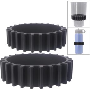 Car Cup Holder Cup Keeper Beverage Bands - Silicone Elastic Car Cup Holder Gap Filler Compatible with Yeti Ramblers Hydro Flasks Most 12-46oz Bottles Soda Cans & Cup Holder Expander (2 Pack)