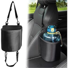 Car Seat Side Large Cup Holder, Hanging Storage Bag for Drink Water Bottle Baby Stuff, Multi-Functional Auto Organizer with Waterproof Liner, Universal Car Accessories Road Trip Essentials