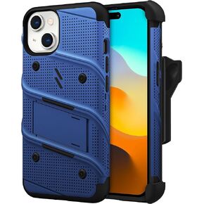 ZIZO Bolt Bundle for iPhone 15 Case with Screen Protector Kickstand Holster Lanyard - Blue